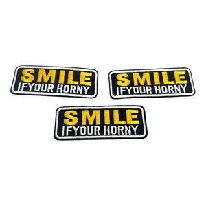 Funny Saying Iron On Patch 3pcs Embroidered - Black/Yellow/White